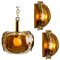 Brass and Brown Glass Blown Murano Glass Light Fixtures, Set of 3 1