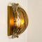Brass and Brown Glass Blown Murano Glass Light Fixtures, Set of 3 5