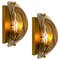 Brass and Brown Glass Blown Murano Glass Light Fixtures, Set of 3 2