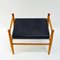 Black Leather and Teak Footstool by Gillis Lundgren for Ikea, 1960s, Image 2