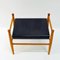 Schwarzer Leder und Teak Fußhocker von Gillis Lundgren für Ikea, 1960er 2