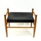 Black Leather and Teak Footstool by Gillis Lundgren for Ikea, 1960s 6