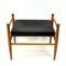 Black Leather and Teak Footstool by Gillis Lundgren for Ikea, 1960s, Image 6