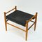 Black Leather and Teak Footstool by Gillis Lundgren for Ikea, 1960s, Image 5
