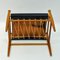 Schwarzer Leder und Teak Fußhocker von Gillis Lundgren für Ikea, 1960er 8