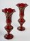 Dark Red Bohemian Crystal Vases, Set of 2, Image 2