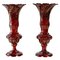 Dark Red Bohemian Crystal Vases, Set of 2 1