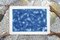 Geometrischer Musterdruck mit Dreiecken, Cutout Layer Paper Cyanotypie In Blue Tones, 2021 8