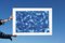 Stampa geometrica triangoli, Cyanotype in strati di carta blu, 2021, Immagine 3