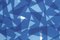 Impresión de estampado geométrico con triángulos, cianotipo de papel recortado en azul, 2021, Imagen 5