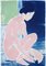 Hashiguchi Goyo Inspired Ukiyo-e, Cyanotype nudo, Handmade Painting Touch, 2021, Immagine 1