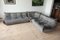 Elephant Grey Velvet Togo Corner Chair, 2- and 3-Seat Sofa by Michel Ducaroy for Ligne Roset, Set of 3 1