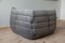 Elephant Grey Velvet Togo Corner Chair, 2- and 3-Seat Sofa by Michel Ducaroy for Ligne Roset, Set of 3 7