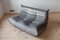 Elephant Grey Velvet Togo Corner Chair, 2- and 3-Seat Sofa by Michel Ducaroy for Ligne Roset, Set of 3 17