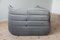 Elephant Grey Velvet Togo Corner Chair, 2- and 3-Seat Sofa by Michel Ducaroy for Ligne Roset, Set of 3 8
