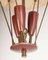 Metall und Messing Deckenlampe mit 3 Leuchten, 1950er 4