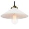 Mid-Century French Opaline Glass & Brass Ceiling Lamp 2