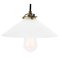 Mid-Century French Opaline Glass & Brass Ceiling Lamp 1