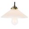 Mid-Century French Opaline Glass & Brass Ceiling Lamp, Image 7