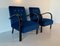 Fauteuils Art Déco Bleus, Italie, 1930s, Set de 2 2