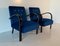 Italian Art Deco Blue Armchairs, 1930s, Set of 2 2