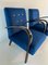 Italienische Blaue Art Deco Sessel, 1930er, 2er Set 4