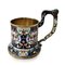 Antique Silver Gilt and Enamel Tea Glass Holder from 6th Moscow Artel 1