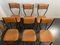 Stackable Synthetic Leather and Metal Dining Chairs, 1950s, Set of 6 9