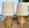 Lampes de Bureau en Rotin & en Laiton, Italie, 1970s, Set de 2 1