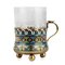 Antique Silver Gilt and Enamel Tea Glass Holder by Andrei Bragin, Image 1