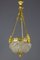 Lámpara de araña francesa estilo neoclásico de bronce y cristal, años 20, Imagen 13