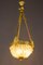 Lámpara de araña francesa estilo neoclásico de bronce y cristal, años 20, Imagen 16