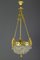 Lámpara de araña francesa estilo neoclásico de bronce y cristal, años 20, Imagen 2