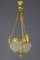 Lámpara de araña francesa estilo neoclásico de bronce y cristal, años 20, Imagen 1