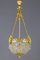 Lámpara de araña francesa estilo neoclásico de bronce y cristal, años 20, Imagen 15