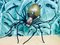 Moderne Italienische Mid-Century Spider Wandlampe aus Metall & Glas, 1950er 2