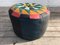 Mosaic Leather Pouf, 1970s 7