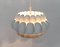 Lámpara colgante suiza Mid-Century de metal blanco de H. Zender para Temde, Imagen 6