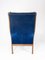 Sessel aus blauem Samt und Mahagoni von Fritz Henningsen 6