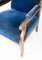 Sessel aus blauem Samt und Mahagoni von Fritz Henningsen 2