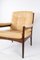 Armchair in Dark Wood & Upholstered in Light Leather, 1960s, Image 6