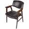 Danish Armchair in Rosewood and Black Leather, 1976, Image 1