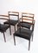 Danish Dining Chairs in Rosewood and Black Leather, 1960s, Set of 4 2