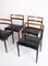 Danish Dining Chairs in Rosewood and Black Leather, 1960s, Set of 4, Image 2