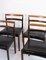 Danish Dining Chairs in Rosewood and Black Leather, 1960s, Set of 4, Image 3