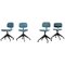 Blue Mid-Century Office Chairs by Velca Legnano, Set of 4 1