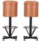 Barstools with Brown Leatherette Cover, Italy, 1960s, Set of 2 1