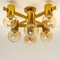 Large Brass and Glass Light Fixture in the Style of Jakobsson, 1960s 6