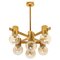 Large Brass and Glass Light Fixture in the Style of Jakobsson, 1960s, Image 1