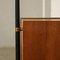 Bookcase in Teak Veneer, Brass & Enamelled Metal, Italy, 1950s 11